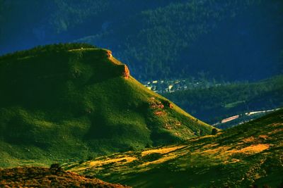 Scenic view of land against sky