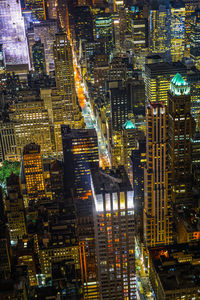 Illuminated cityscape at night