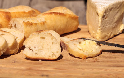 Close-up of bread on table