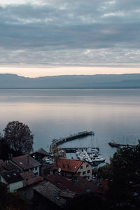 High angle view of sea against sky