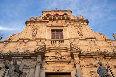 Low angle view of historic building against sky