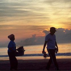 Boy looking at sunset