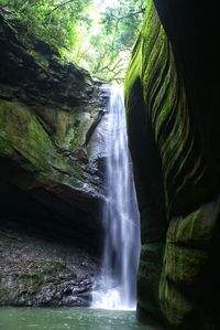 Scenic view of waterfall