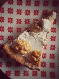 High angle view of breakfast on table