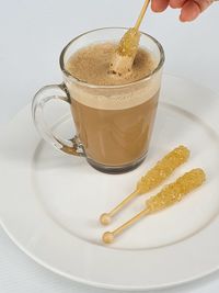 Coffee cup on table