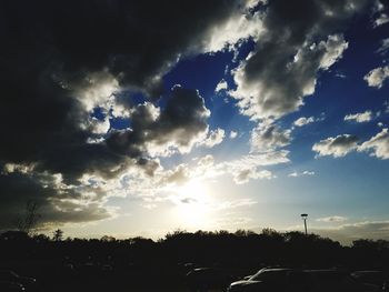 Silhouette trees against sky during sunset