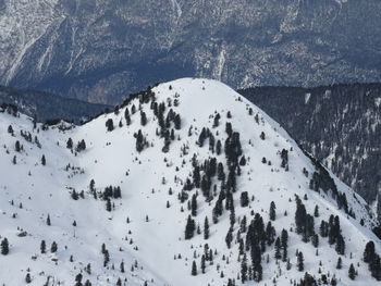 Panoramic view of snow covered mountain