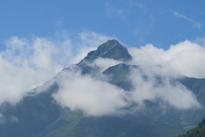 Low angle view of mountains against sky