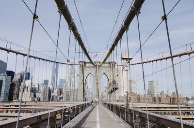 View of suspension bridge against sky