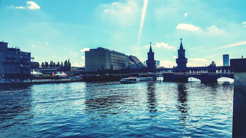 River with city in background