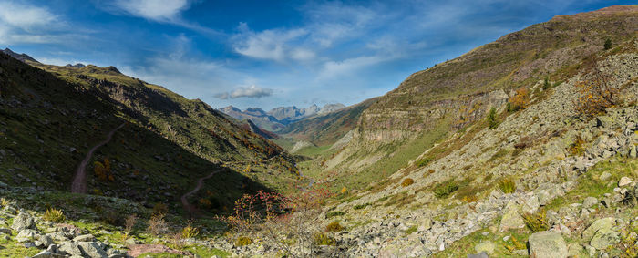 Scenic view of mountains against sky