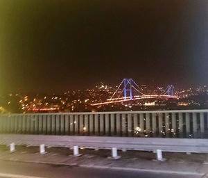 Bridge over river at night