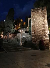 Illuminated buildings at night