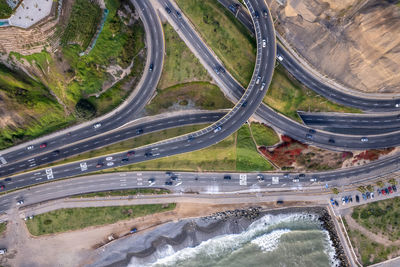 High angle view of road amidst landscape