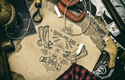 High angle view of building