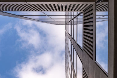 Directly below shot of modern building against sky