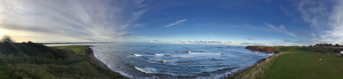 Panoramic view of beach against sky