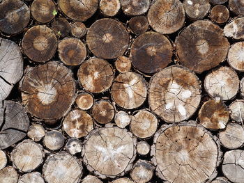 Full frame shot of logs