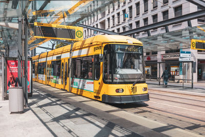 View of bus on city street