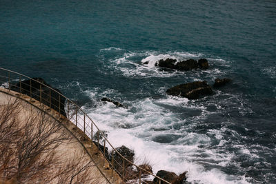 High angle view of sea