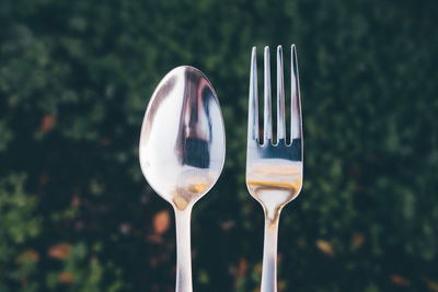Close-up of spoon and fork
