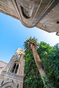 Low angle view of building against clear sky