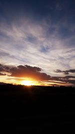 Scenic view of silhouette landscape against sky during sunset