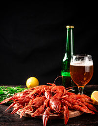 Close-up of seafood on table