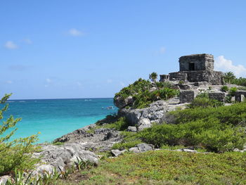 View of castle against sea