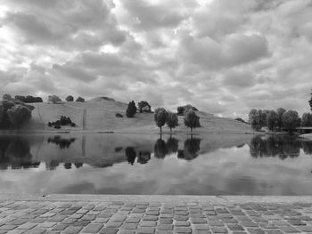 Reflection of clouds in lake