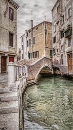 View of canal in city