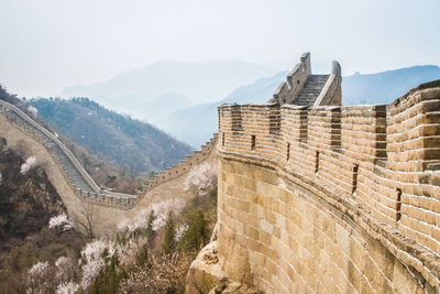 View of fort against mountain range