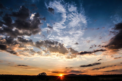 Scenic view of silhouette landscape against sky during sunset