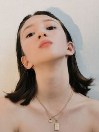 Close-up portrait of a beautiful young woman