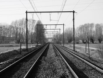 Railroad tracks against sky