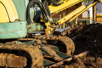 Abandoned machinery at construction site