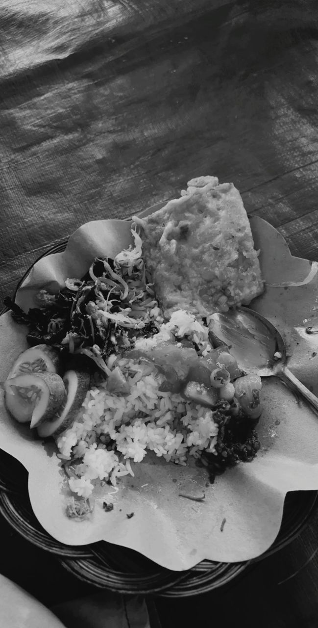 white, food, black, food and drink, black and white, monochrome, monochrome photography, freshness, table, no people, indoors, wellbeing, high angle view, fast food, plate, healthy eating, still life, serving size, vegetable, meal