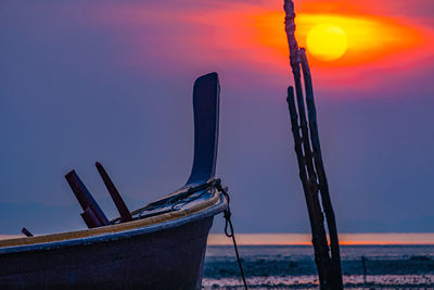 Cropped image of boat in sea