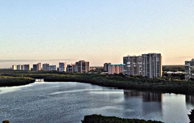 Cityscape at sunset