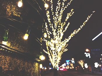 Low angle view of illuminated street light