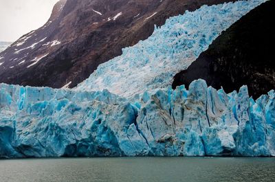 Scenic view of glacier on mountain