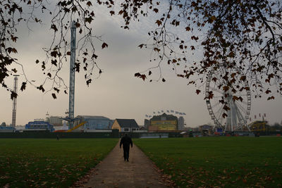 People in park against sky