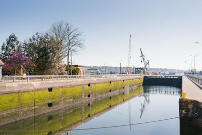 Seattle, ballard, usa. march 2022. view of the hiram chittenden locks, or ballard lacks