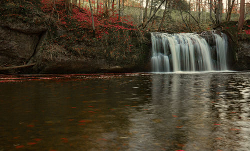 Scenic view of waterfall