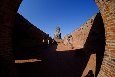 Fisheye lens style of wat ratchaburana, phra nakhon si ayutthaya, thailand