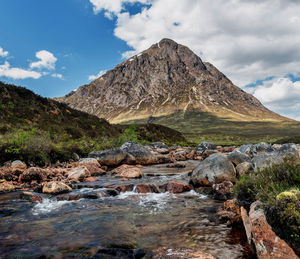 Scenic view of rocky mountains against sky
