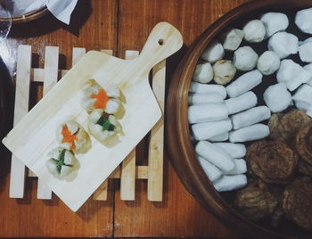 Close-up of food on cutting board