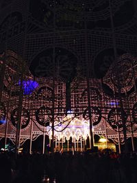 Firework display at night