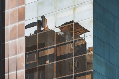 Low angle view of building at construction site