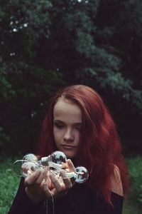 Close-up of young woman